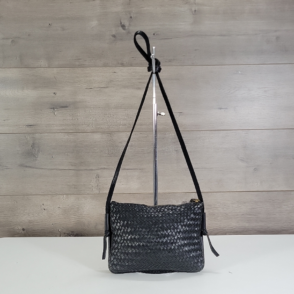 Madewell Black Woven Leather Crossbody Bag